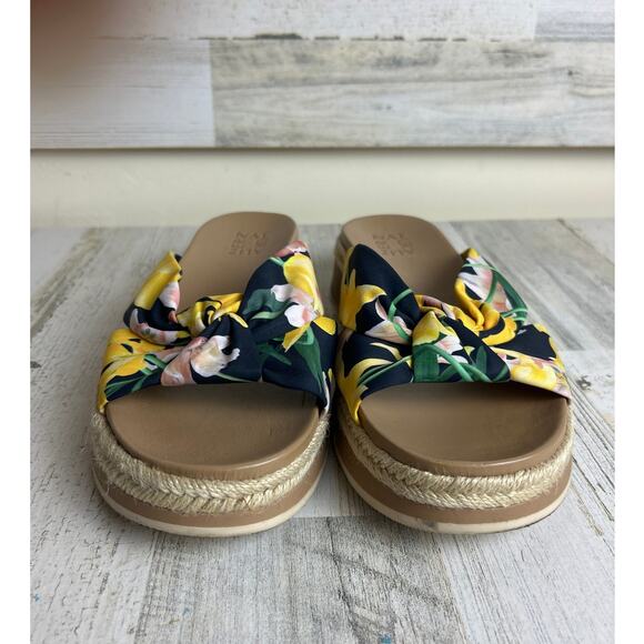 Nauturalizer Women's 9.5 Dayana yellow floral slip on sandal platform espadrille - Picture 2 of 6